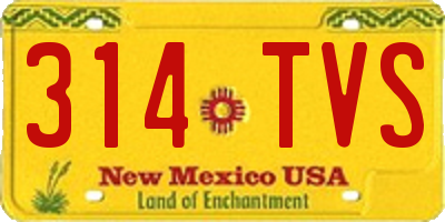 NM license plate 314TVS