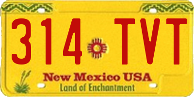 NM license plate 314TVT