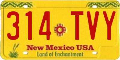 NM license plate 314TVY