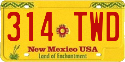 NM license plate 314TWD