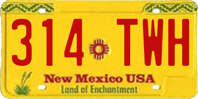 NM license plate 314TWH