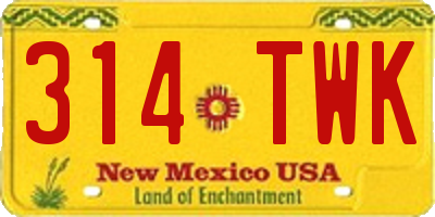 NM license plate 314TWK