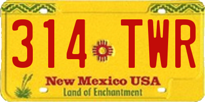 NM license plate 314TWR