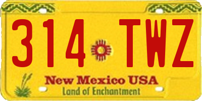 NM license plate 314TWZ