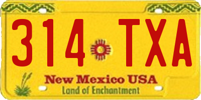 NM license plate 314TXA