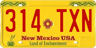 NM license plate 314TXN
