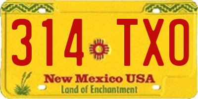 NM license plate 314TXO