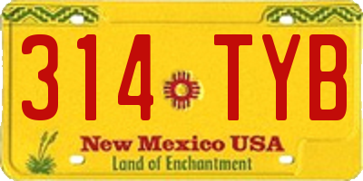 NM license plate 314TYB