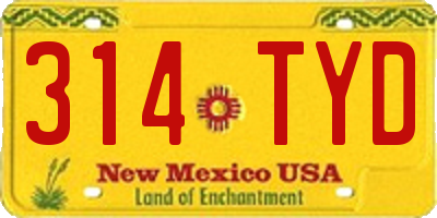 NM license plate 314TYD