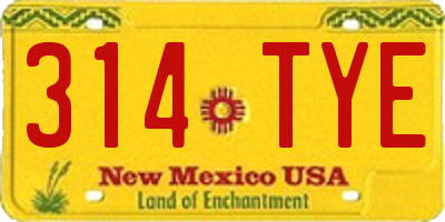 NM license plate 314TYE