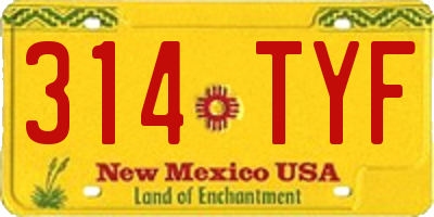 NM license plate 314TYF