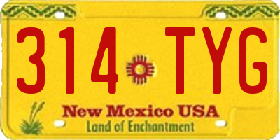 NM license plate 314TYG