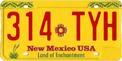 NM license plate 314TYH