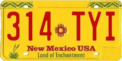 NM license plate 314TYI