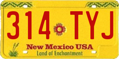 NM license plate 314TYJ