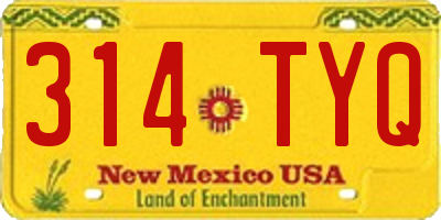 NM license plate 314TYQ