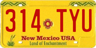 NM license plate 314TYU