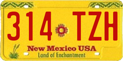 NM license plate 314TZH