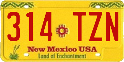 NM license plate 314TZN