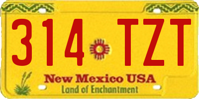 NM license plate 314TZT