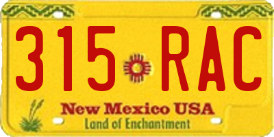 NM license plate 315RAC