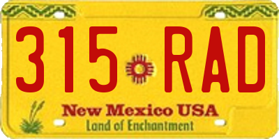 NM license plate 315RAD
