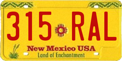 NM license plate 315RAL
