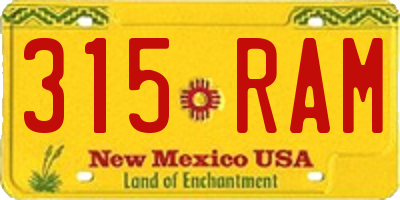 NM license plate 315RAM