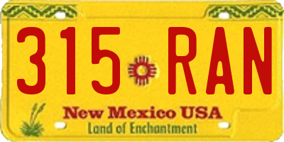 NM license plate 315RAN