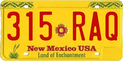 NM license plate 315RAQ