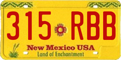 NM license plate 315RBB