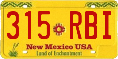 NM license plate 315RBI
