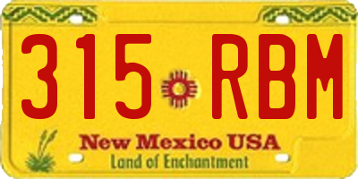 NM license plate 315RBM