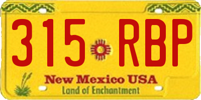 NM license plate 315RBP
