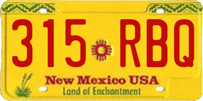 NM license plate 315RBQ