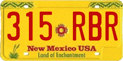 NM license plate 315RBR