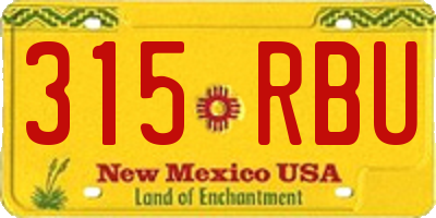 NM license plate 315RBU