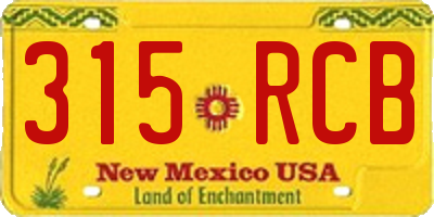 NM license plate 315RCB
