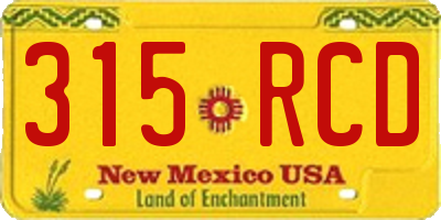 NM license plate 315RCD
