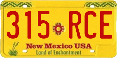 NM license plate 315RCE