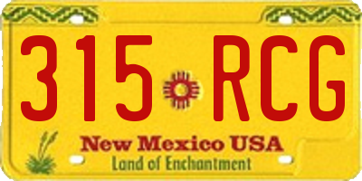 NM license plate 315RCG