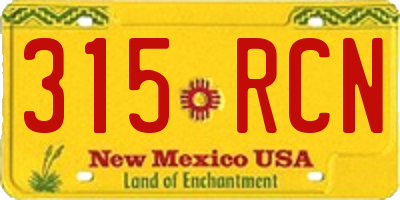 NM license plate 315RCN