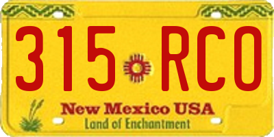NM license plate 315RCO