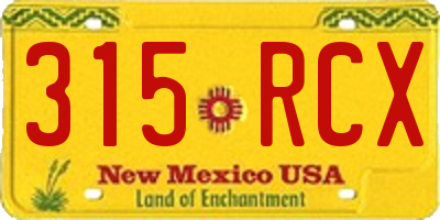 NM license plate 315RCX