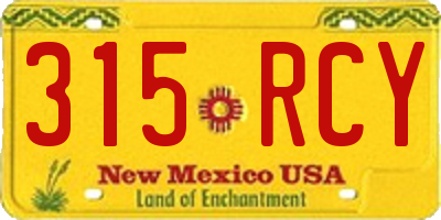 NM license plate 315RCY