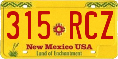 NM license plate 315RCZ