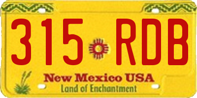 NM license plate 315RDB