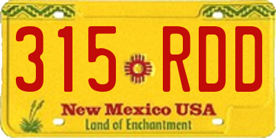 NM license plate 315RDD