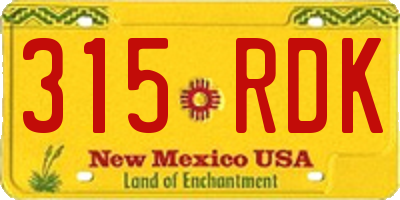 NM license plate 315RDK