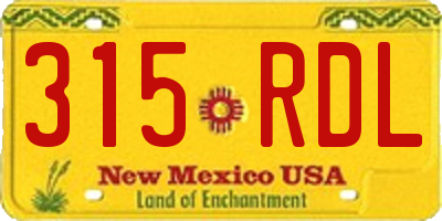 NM license plate 315RDL